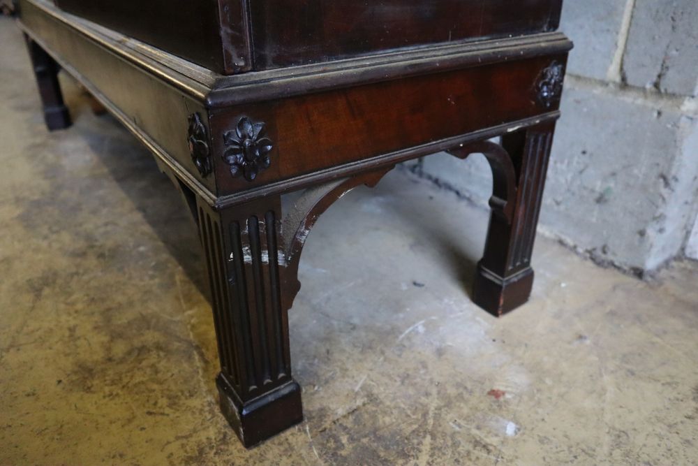 A George III style mahogany bookcase, width 118cm, depth 39cm, height 185cm